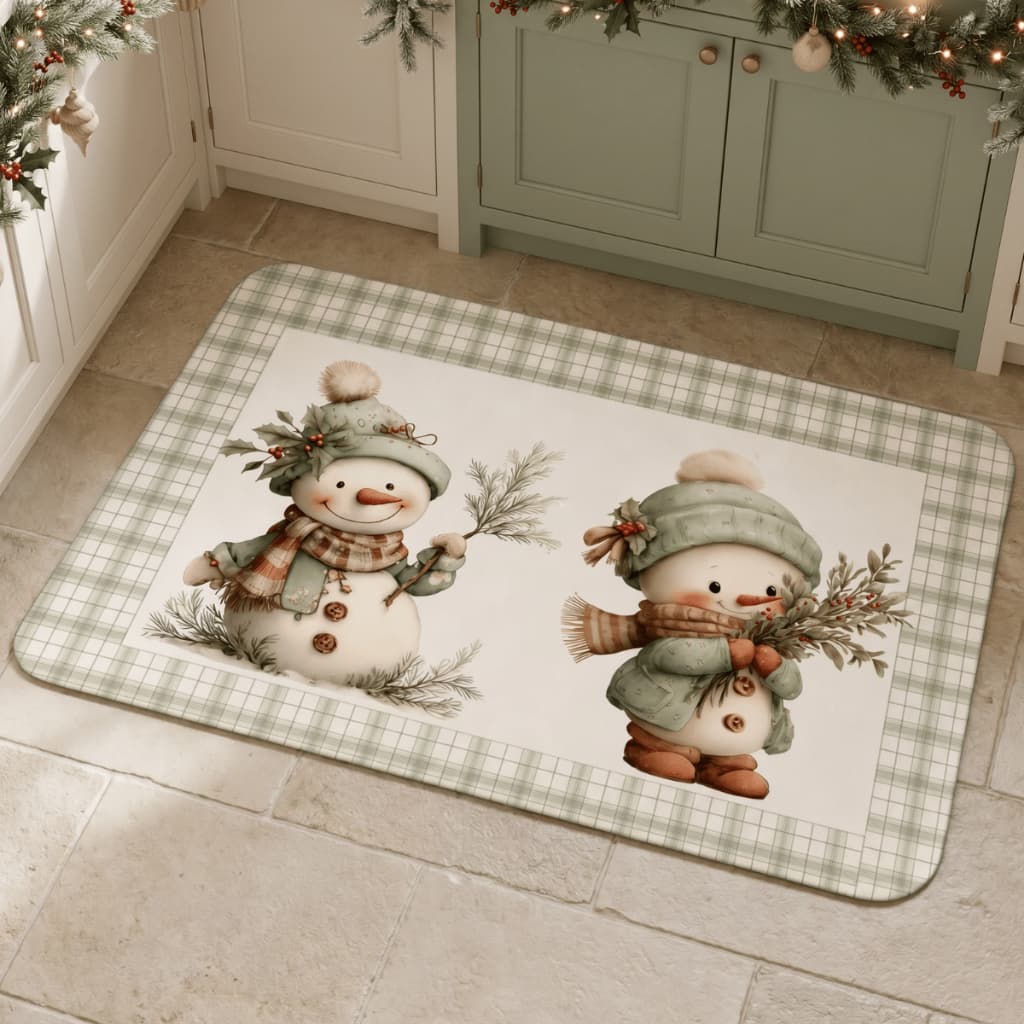 Tapete Antiderrapante 50x60 Premium Coleção Natal Decoração Cozinha Sala