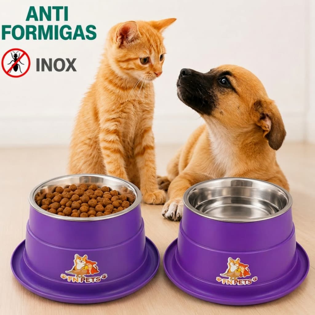 ate 4 comedouro cachorro bebedouro gato Anti-Formigas 300ml Inox Cães e Gatos pote ração premium pet