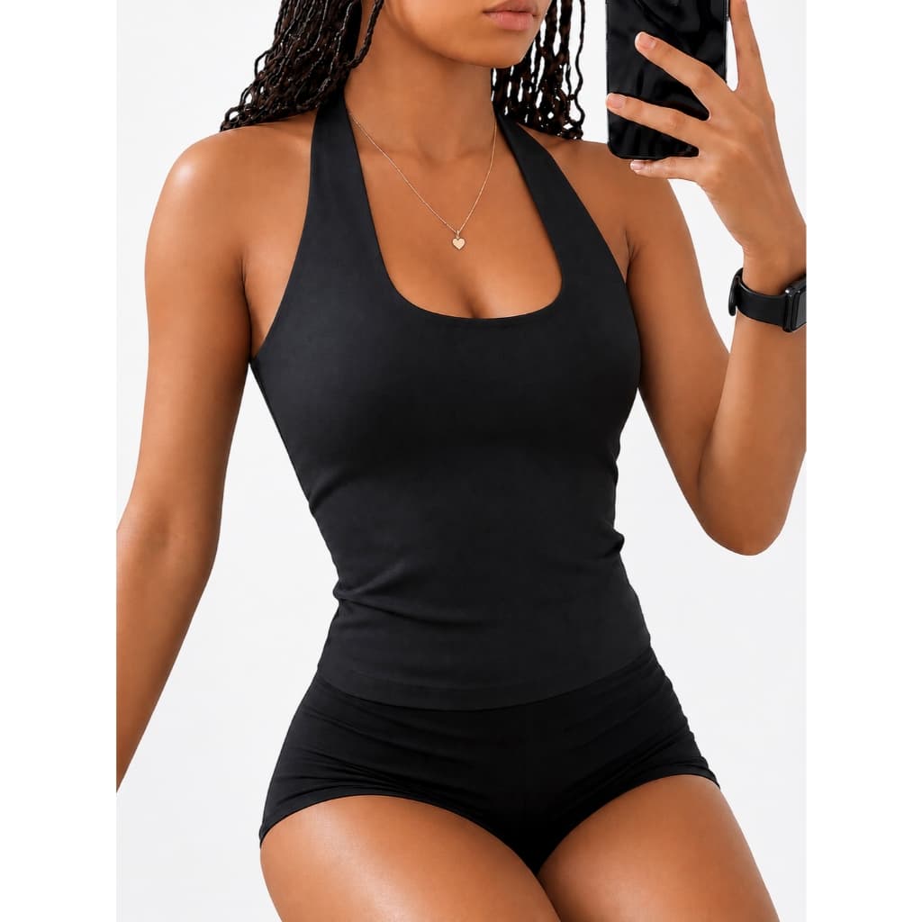 Blusa halter suplex,esconde gordurinha do braço, tecido duplo, fitness academia, costas nuas, anti marquinha