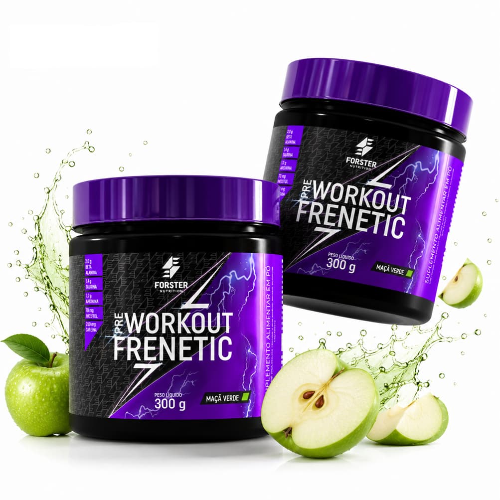 Pré Treino 300g Maçã Verde Forster Nutrition Energia Foco Performance Resistência Pre Workout Academia