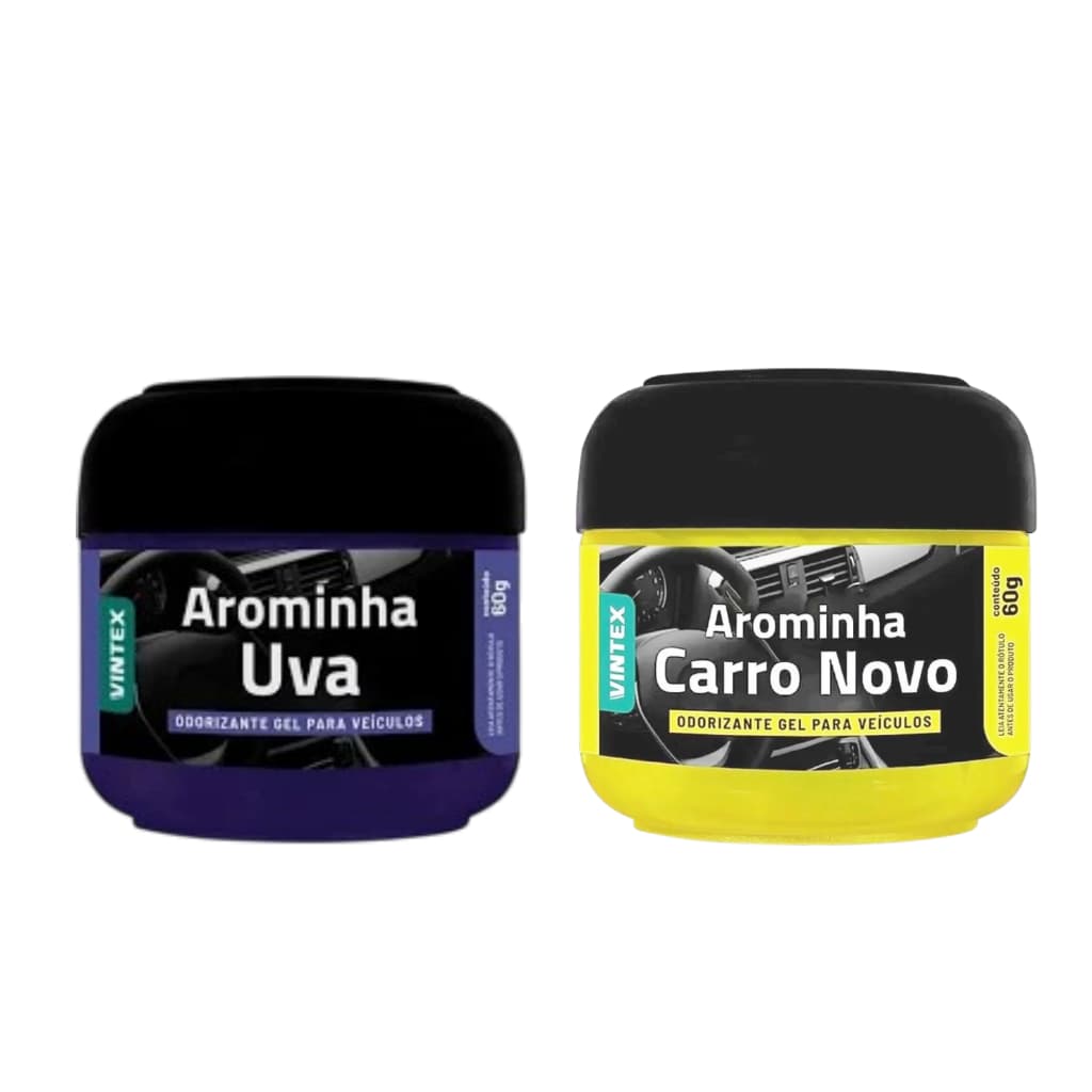 Kit 2x Cheirinho Carro Aroma Gel Vintex Uva Carro Novo
