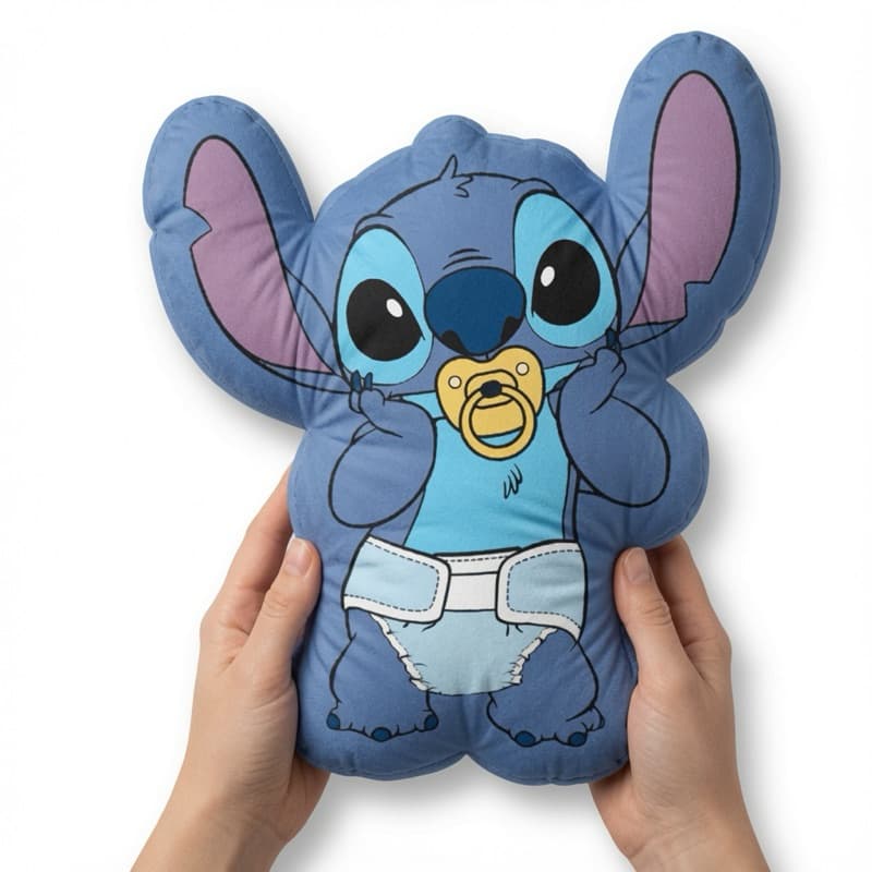 Almofada 3D S.t.i.t.c.h bebê de fralda e chupeta decorativo, chá de bebê, quarto bebê