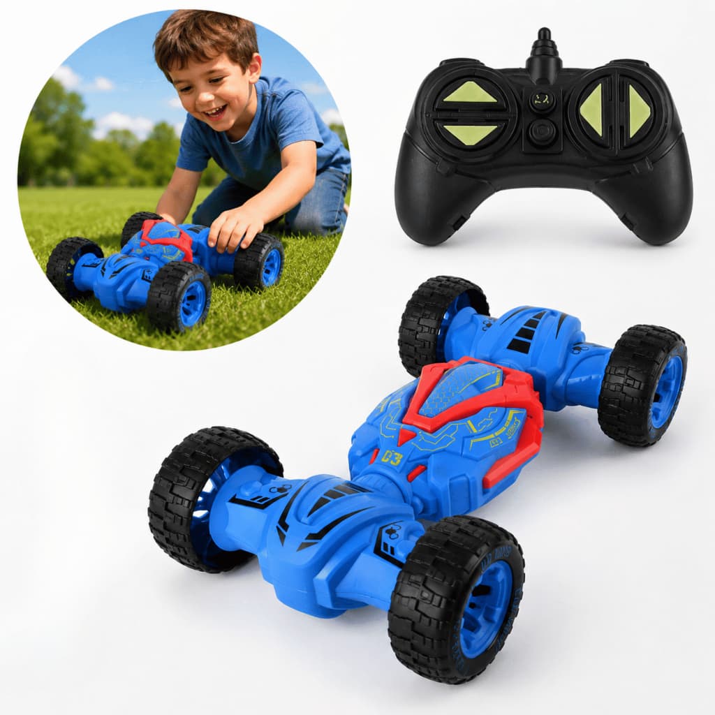 Brinquedo Carrinho de Controle Remoto Azul Pilhas Esportivo Rápido dia das crianças brinquedos
