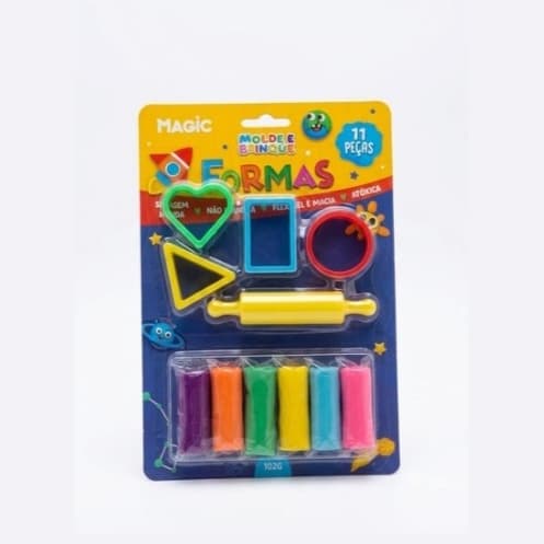 Kit Massinha de modelar com Molde 11 peças Brinquedo Educátivo Brinquedo Infantil