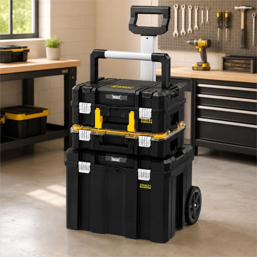 3 Caixas de Ferramentas Rodinhas FMST1-80103 Torre 3 Caixas Modular Stanley Fatmax Pro-Stack