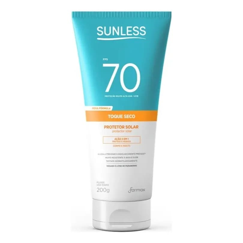 Protetor Solar Corporal e Facial 120 g Sunless Toque Seco Pele Verão Proteção Total