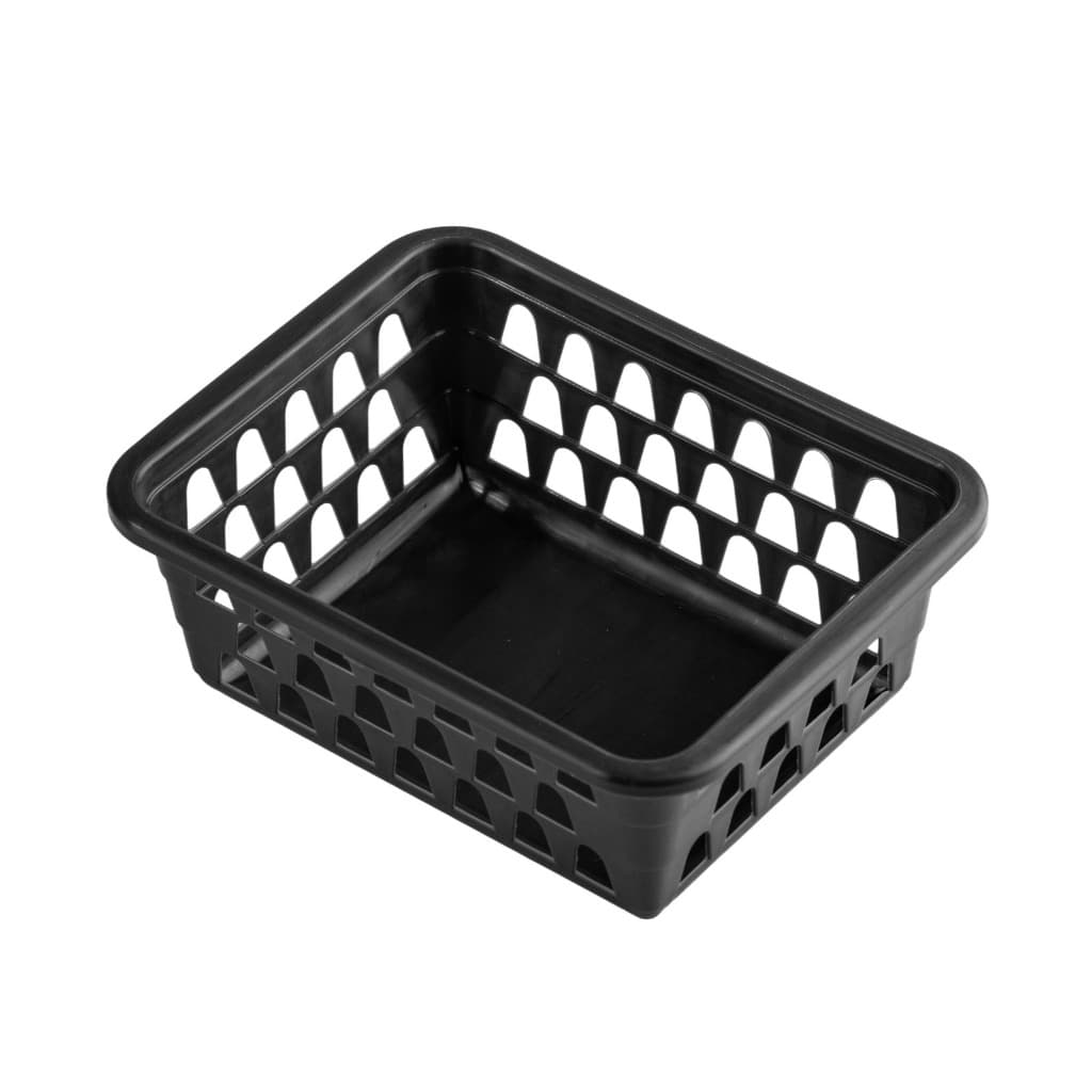 Kit 10 Cesto Organizador Multiuso Preto 16x12x6cm Porta Saches,Para Gaveta Armário Cozinha Banheiro