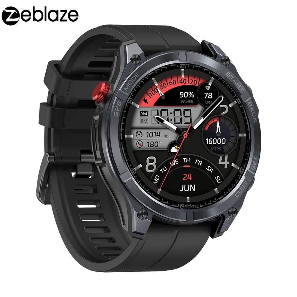 Zeblaze Stratos 4 Smartwatch Relógio Inteligente com GPS tela AMOLED de 1,43 Polegadas e Design à Prova d'água