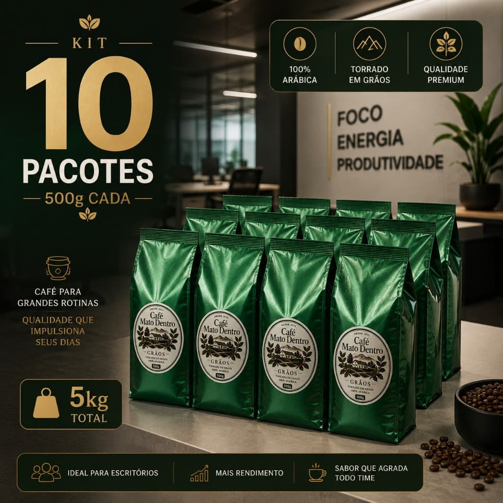 Café em Grãos 100% Arábica Kit 10un 500g 5kg Gourmet Torra Média Sul de Minas Atacado Direto Produtor
