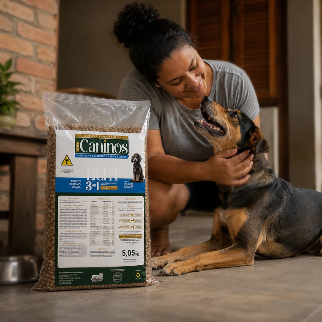 Ração Para Cachorro Todas as Raças Adulto 25% Proteína Caninos Ligth 5kg Sabor Carnes Nobres