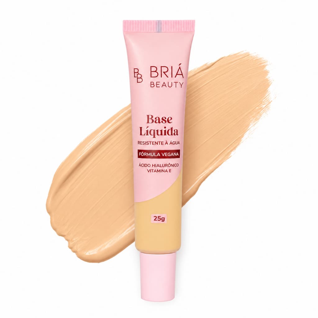 Base Líquida Matte Briá Beauty BB0010 Alta Cobertura Cores Clara Média Escura