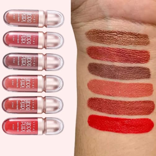 Kit 6 Batons Liquidos Hidra Pearl Vivai Efeito Matte Perolado Brilho Hidratante Batom Longa Duracao Cores Lindas Maquiag