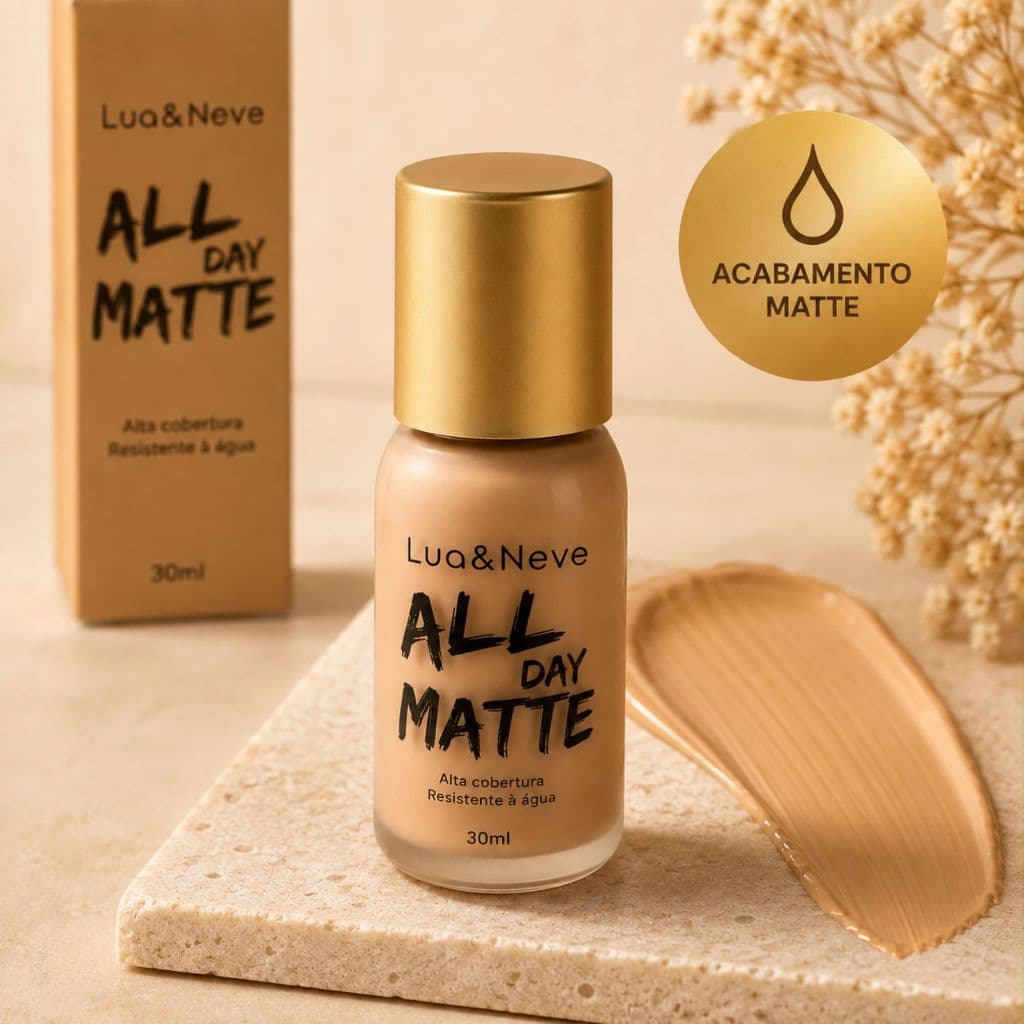 BASE LIQUIDA MATTE TOQUE SECO CONTROLE DE OLEOSIDADE ALTA FIXAÇÃO MAQUIAGEM USO DIÁRIO OFERTA