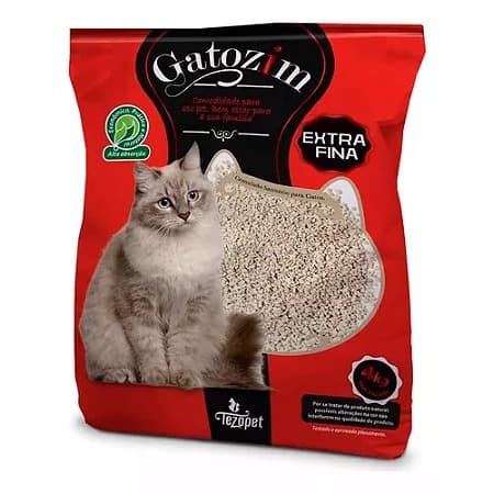 Areia Sanitária Extra Fina Gatozin para Gatos 4kg Alta Absorção Controle de Odores Caixa Sanitária