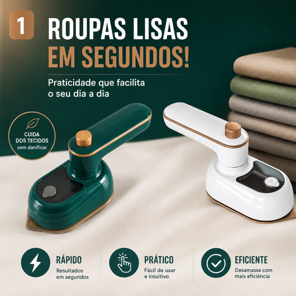 Ferro De Passar A Vapor Portátil Mini Elétrico Compacto Para Viagem Desamassa Roupas Bivolt