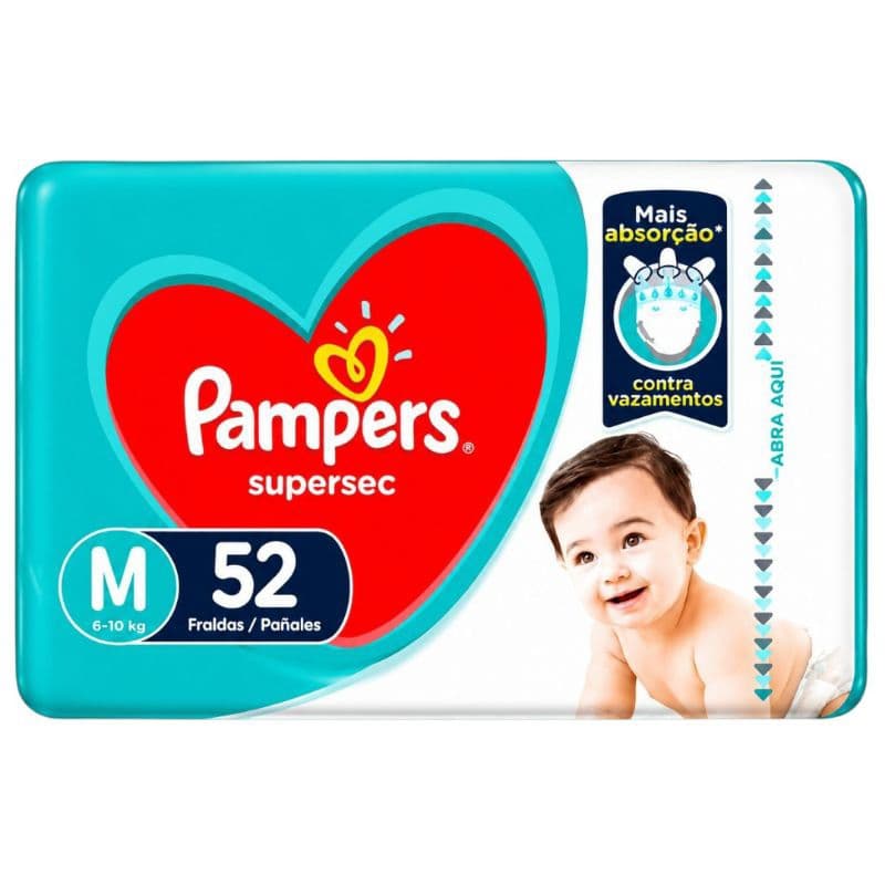 fraldas Pampers supersec 52 unid