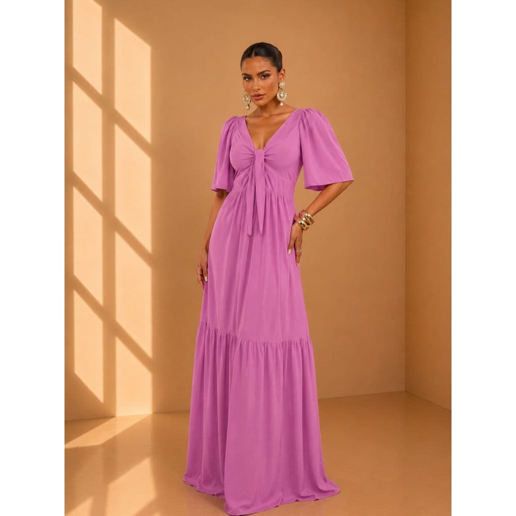 Vestido madrinha Vestido Feminino Longo Floral Boho Elegante Viscose Moda Feminina