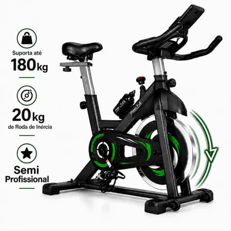 Bicicleta Ergométrica 20KG Roda de Inércia Spinning Academia - Suporta até 180kg  - Semi Profissional - Polex Full