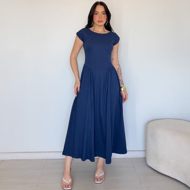 Vestido Feminino Pétalas 100% Algodão Premium