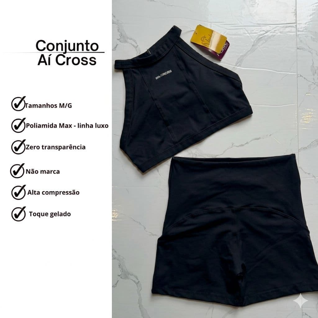 Roupa de academia conjunto fitness feminino  top e short alta compressão - zero transparência - yoga - legging