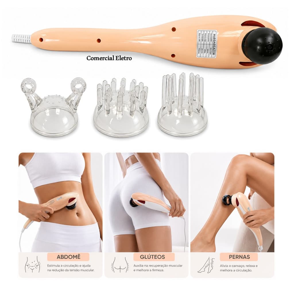 Aparelho massageador eletrico 220V portatil para relaxamento muscular alivio  dores Pós treino