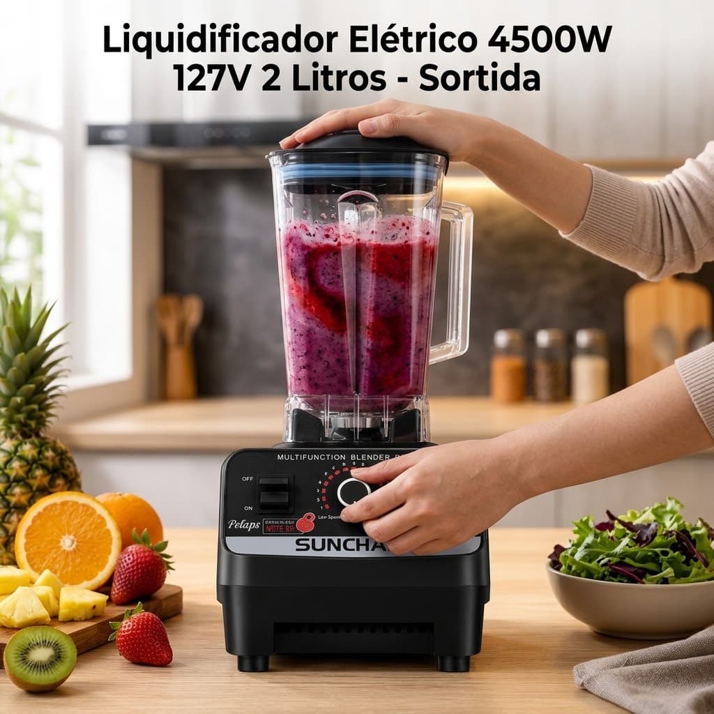 Liquidificador Elétrico 4500W 127V 2 Litros - Sortida Potente Resistente Uso Doméstico