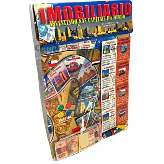 Jogo Imobiliário Capitais Mundo Tabuleiro 2 A 4 Jogadores