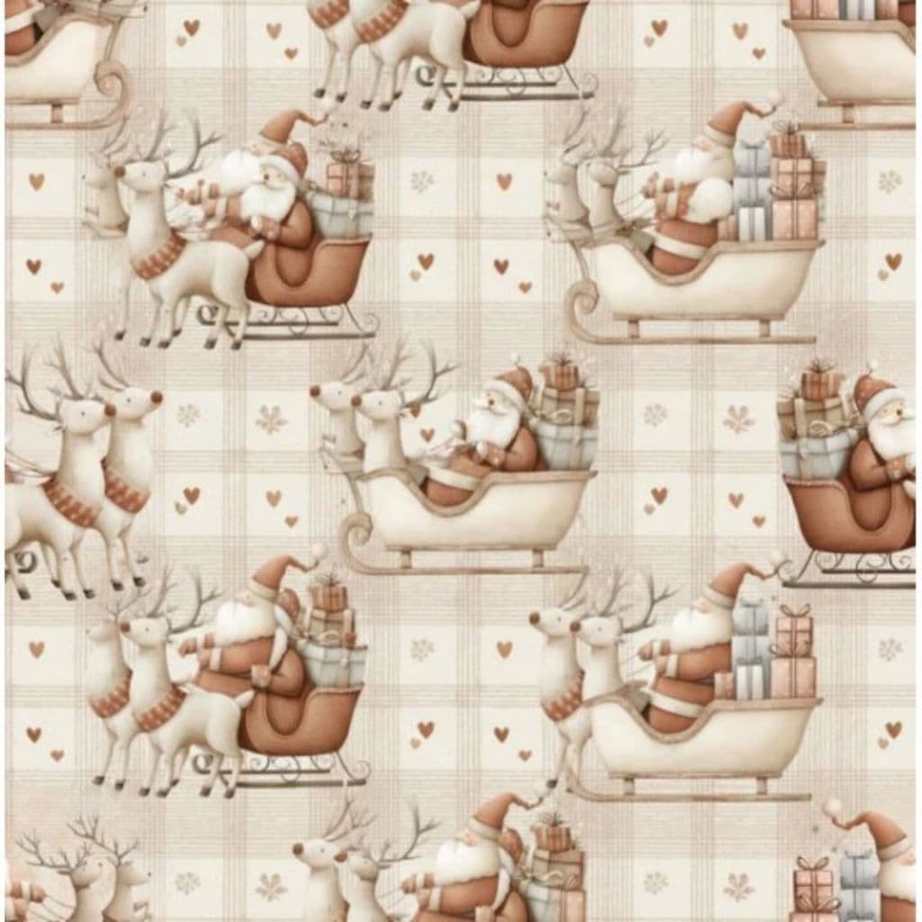 Tecido Patchwork Digital Natal Trenó DN358