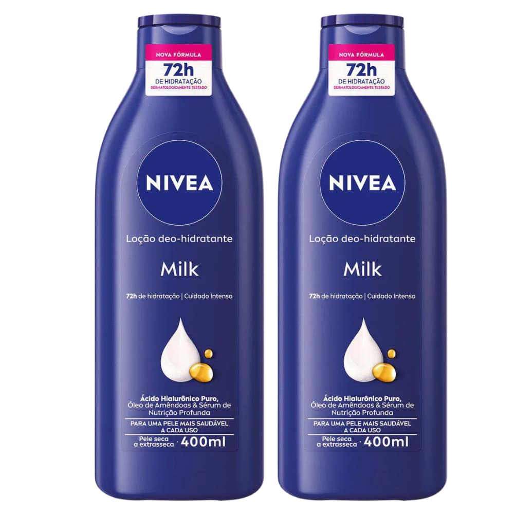 Kit Hidratante Nivea MIlk Pele Seca e Extraseca 2und de 400ml cada