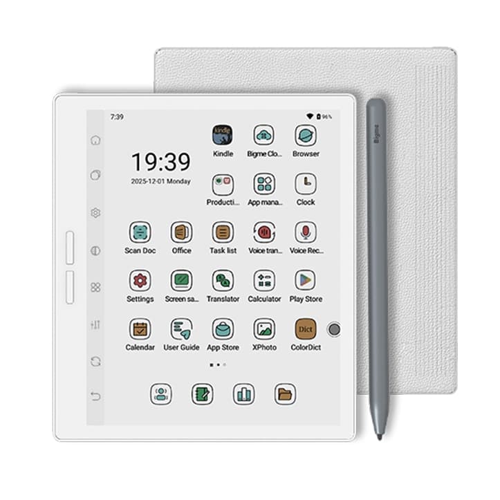 Bigme B751C-S Leitor de e-book, Tela tinta eletrônica colorida 7 polegadas, Android 14, 4GB 64GB, incluso caneta stylus