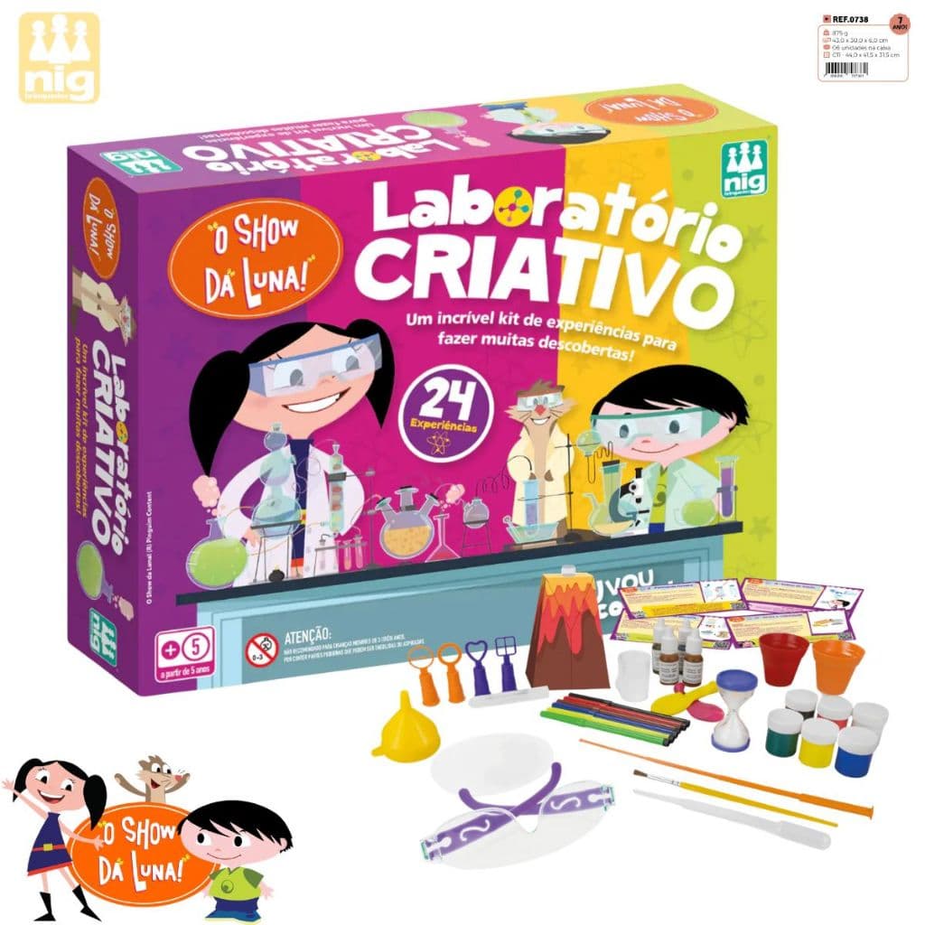 Laboratório Criativo Show Da Luna 24 Experiências Nig Brinquedos Jogo De Química Educativo Infantil Nig Brinquedos