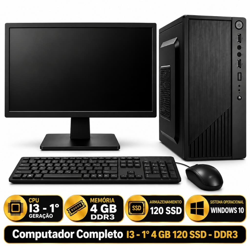 Computador Completo I3 - 1° 4 GB 120 SSD - DDR3