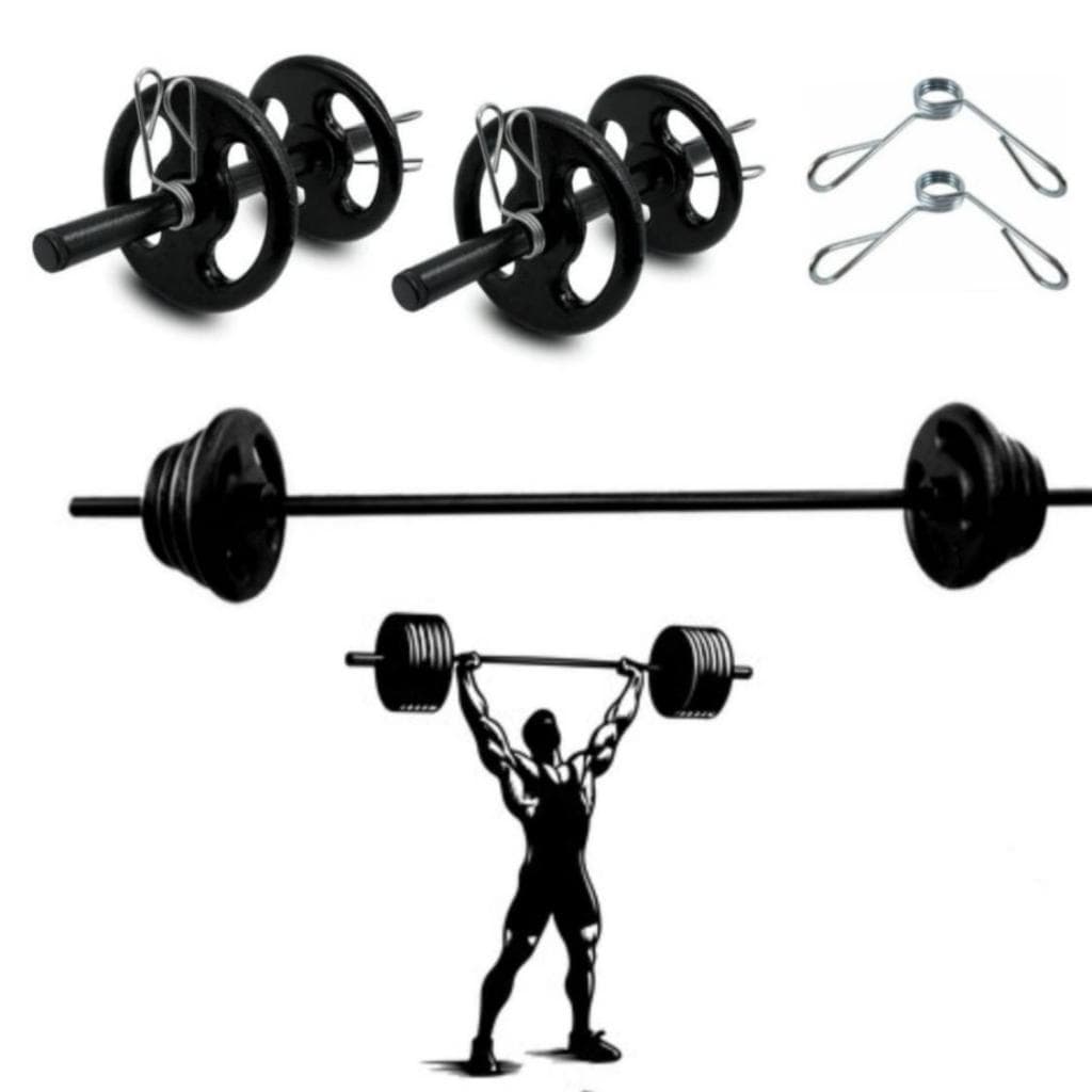 Kit Musculação Completo Body Pump Barra + Até 28kg Anilhas Pintadas Treino Academia Casa