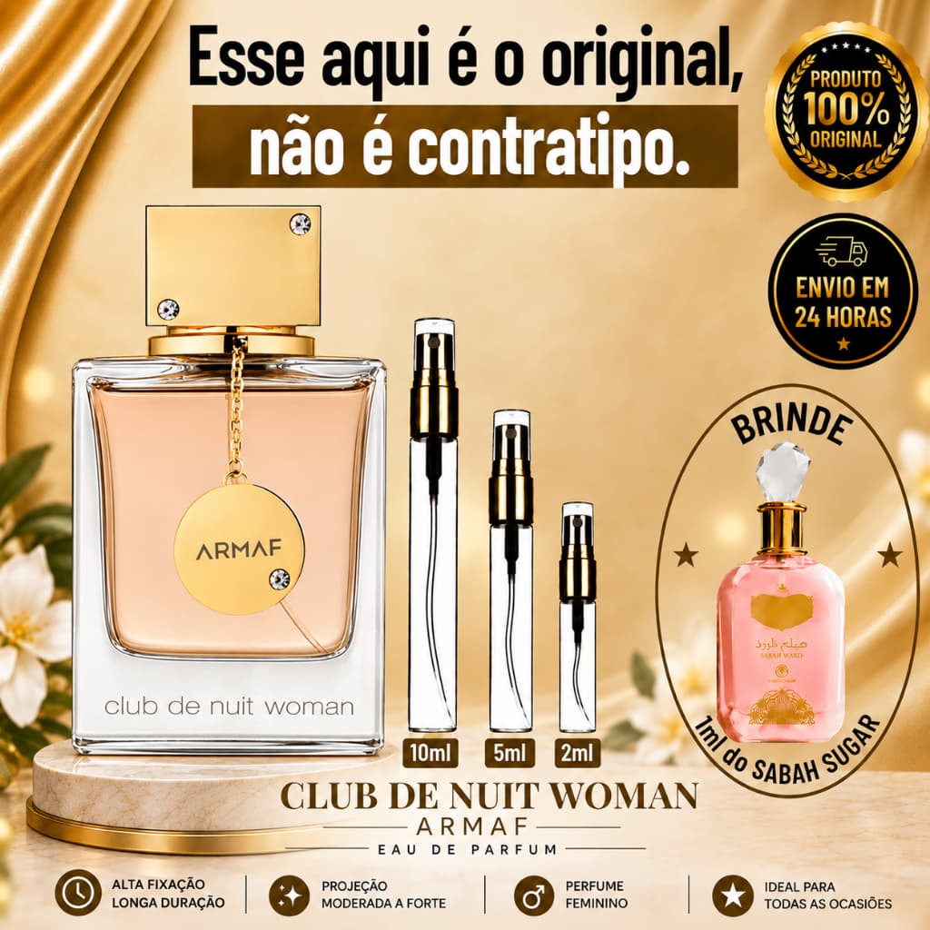 Club de nuit Womam Perfume Árabe Feminino - 100% ORIGINAL - Importado - Alta Fixação - Alta Projeção - Cítrico Patchouli