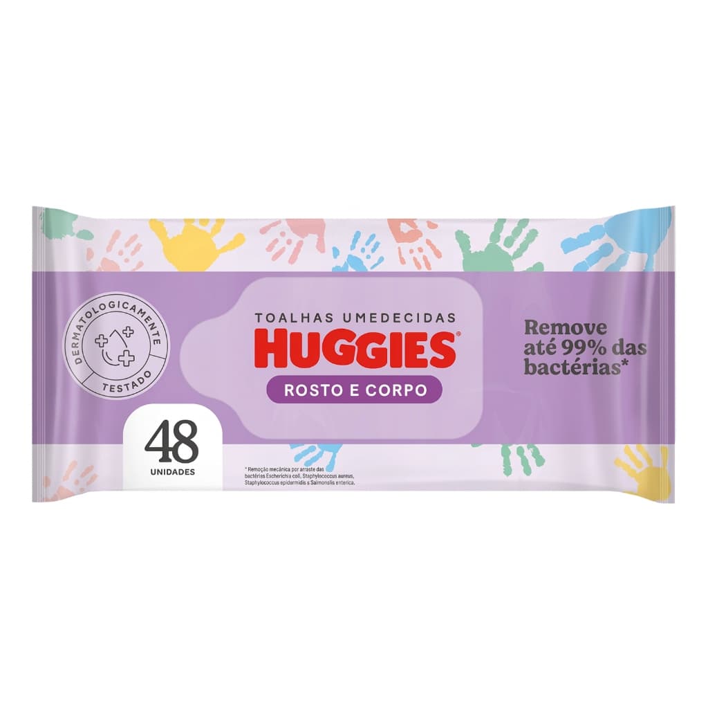 Huggies Lenços Umedecidos p/ Corpo Todo 48 unid. | Limpeza Prática, Suavidade e Perfume Delicado