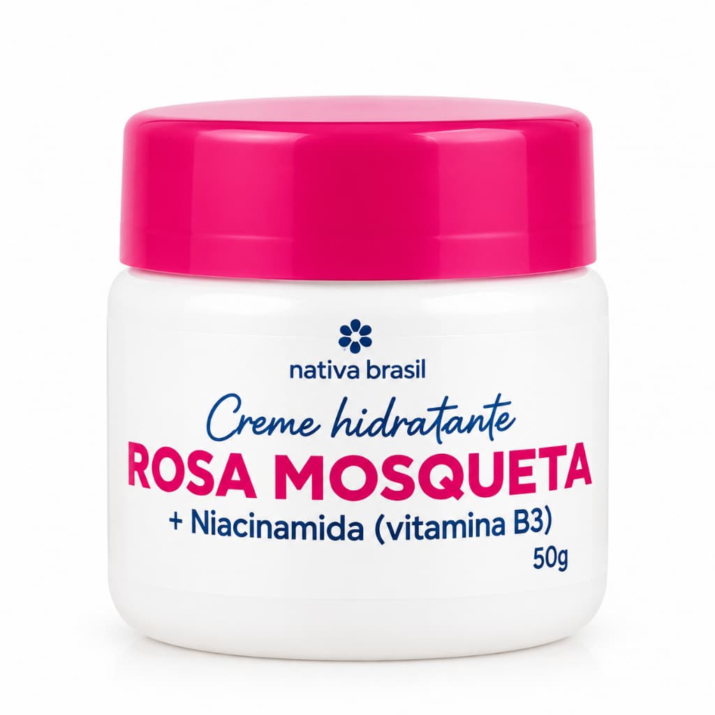 Creme Hidratante Rosa Mosqueta + Niacinamida Vitamina B3 50g Clareador para Axilas