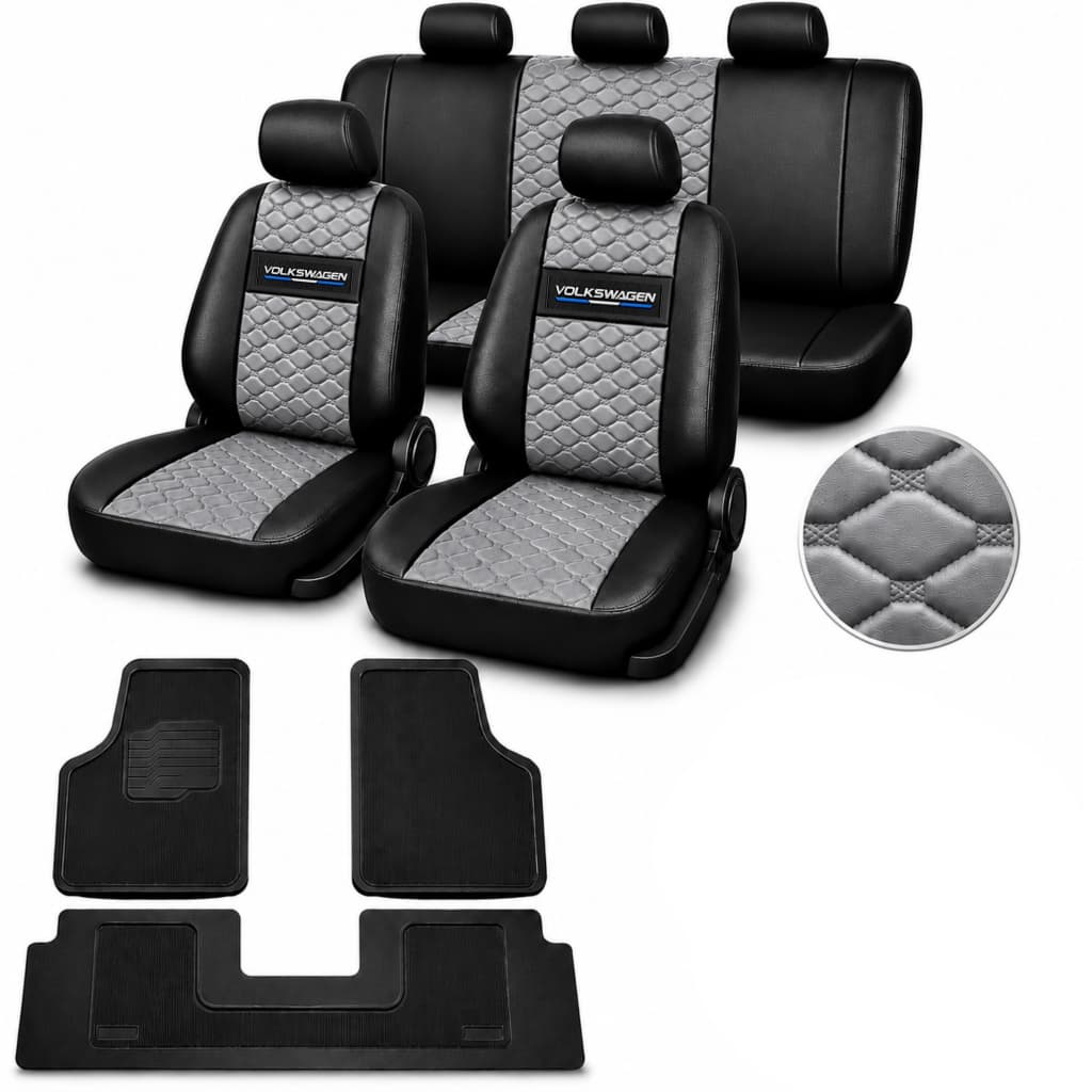 Capa Para Banco Automotivo Couro Volks Gol Fox Voyage Golf + tapete 3 pçs