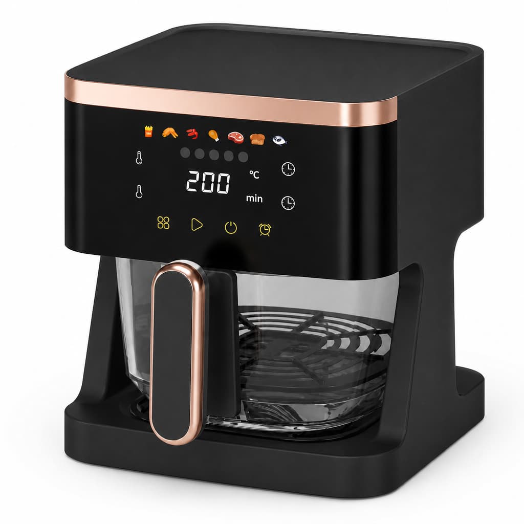 Fritadeira Elétrica Air Fryer De Vidro 6l Digital Touch