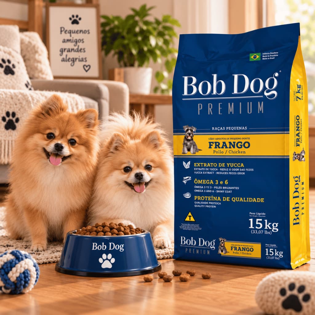 Ração Bob Dog Premium 7kg 15kg Frango Cães Adultos de Pequeno Porte Cachorro Raça Pequena Promoção!!