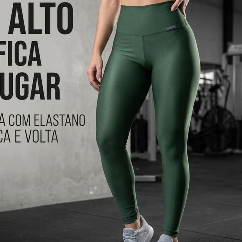 Legging Fitness Feminina Suplex Cintura Alta Empina Bumbum Não Desbota Secagem Rápida Várias Cores