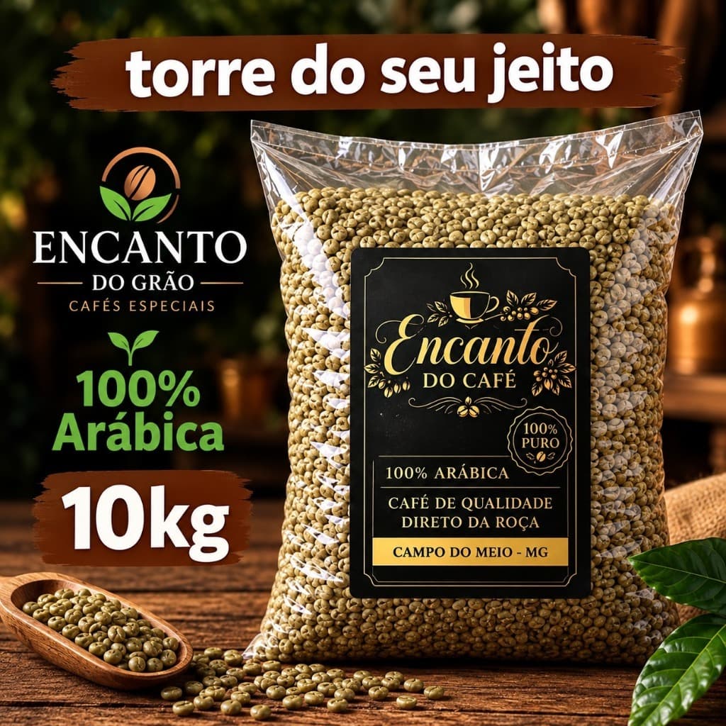 10KG de Café em grãos cru (verde)100% arabico (torre do seu jeito)