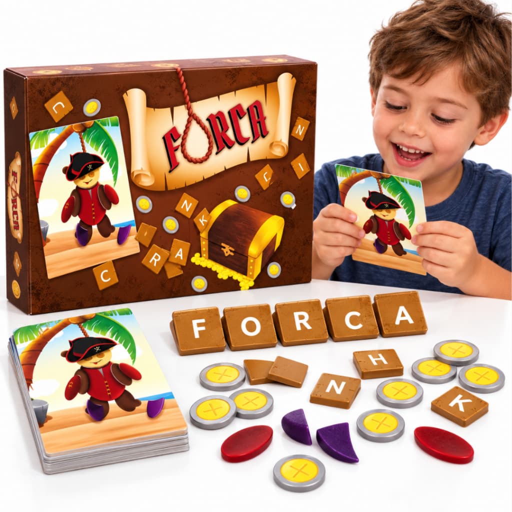 Jogo Educativo Forca Pirata- Auxilia no Aprendizado da Escrita Interativo Para Família Educativo Pedagógico