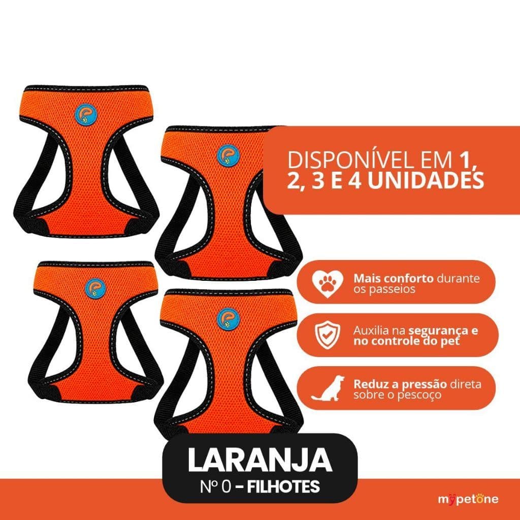 Coleira Peitoral Para Cachorros Filhotes Laranja Com Guia Colete Confortável Respirável Flexível Cão E Gato Para Pet