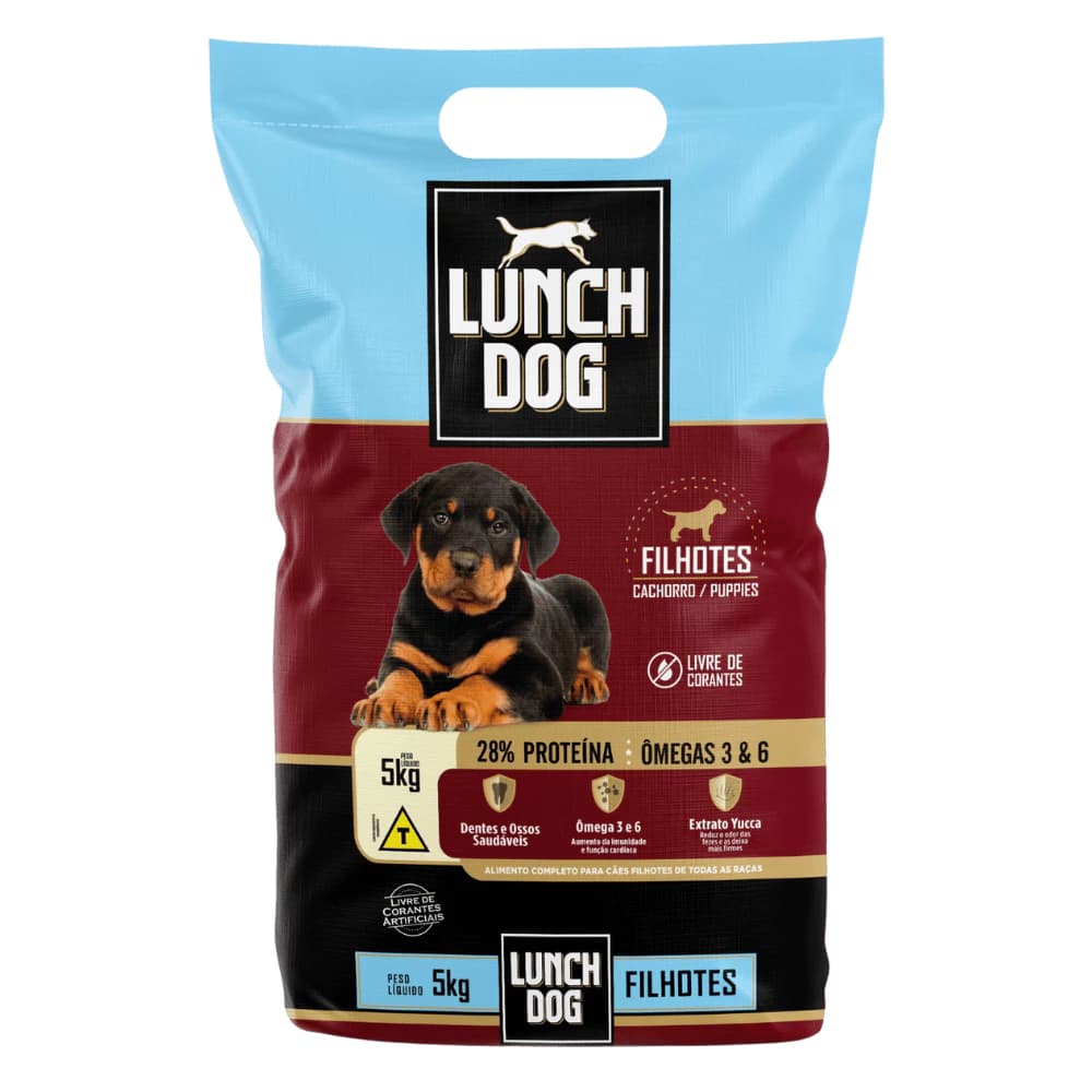 RAÇAO PARA CACHORRO FILHOTE LUNCH DOG PREMIUM 28% PROTEINA 5KG