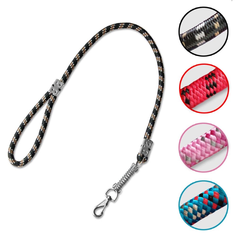Guia de Corda Grossa (16mm) Mola Antipuxão Amortecedor Para Cães - Vermelha Preta Azul Rosa 1m 35cm