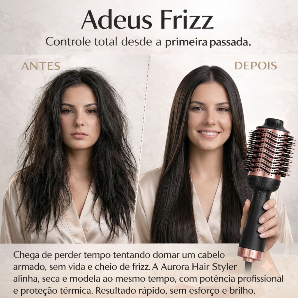 Escova Secadora Cabelo Profissional Bivolt 1300w Modeladora Volume Rapido Alta Performance