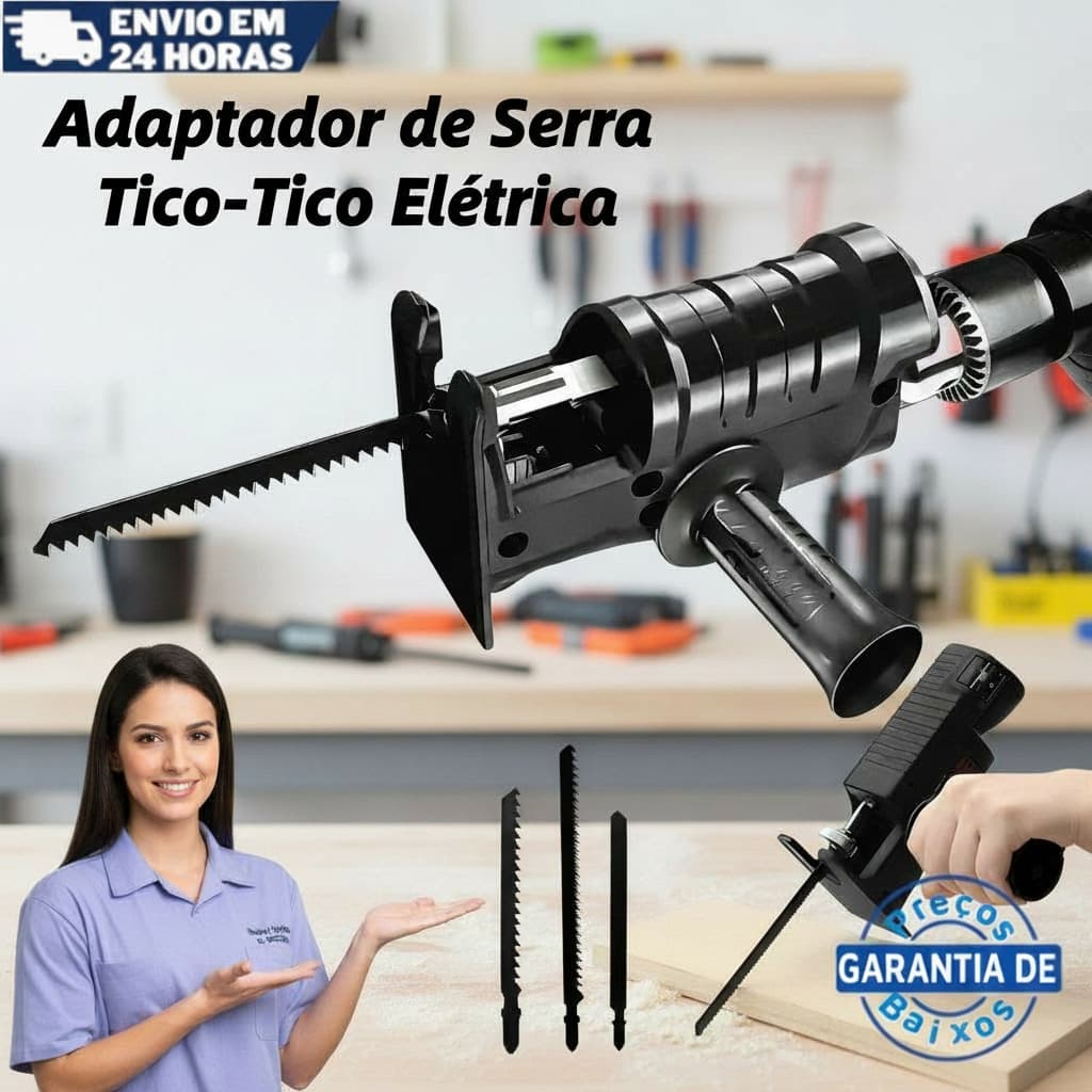 Kit Serra Adaptador De Serra Tico-Tico Elétrica Para Furadeira /Parafusadeira/Ferramenta de Corte p/Madeira