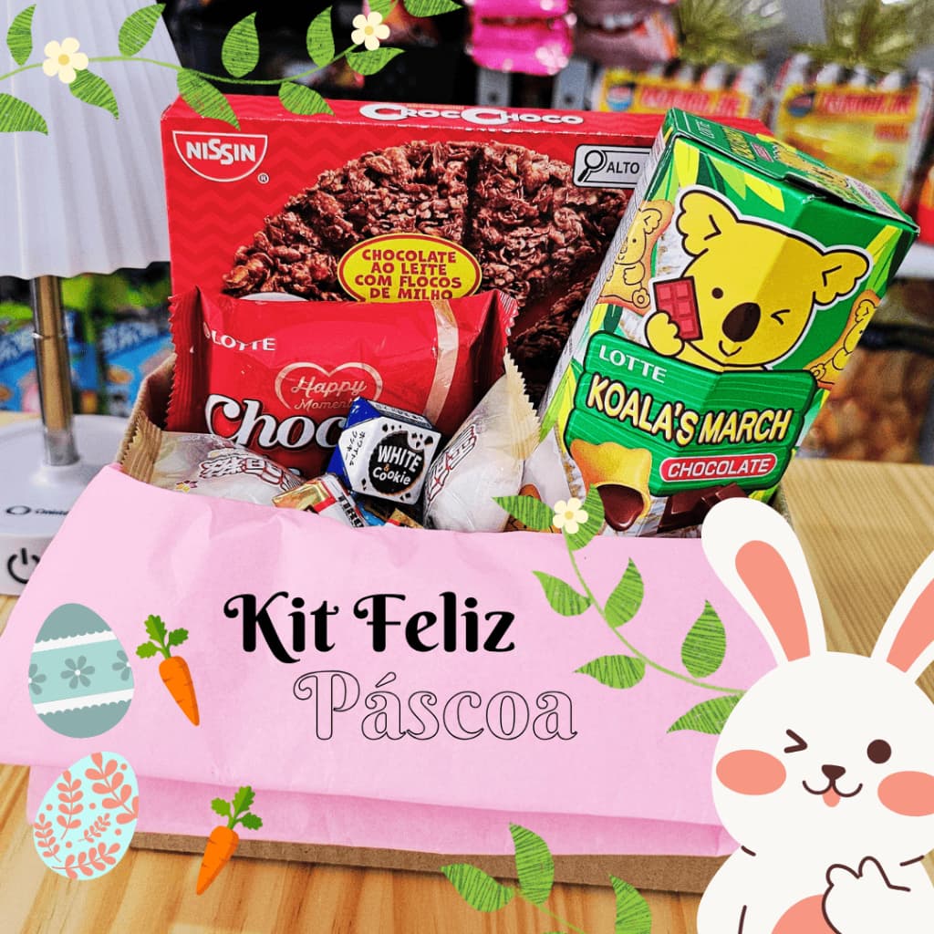 Kit Páscoa Chocolates Importados + Doces Coreanos e Asiáticos | Presente Pronto