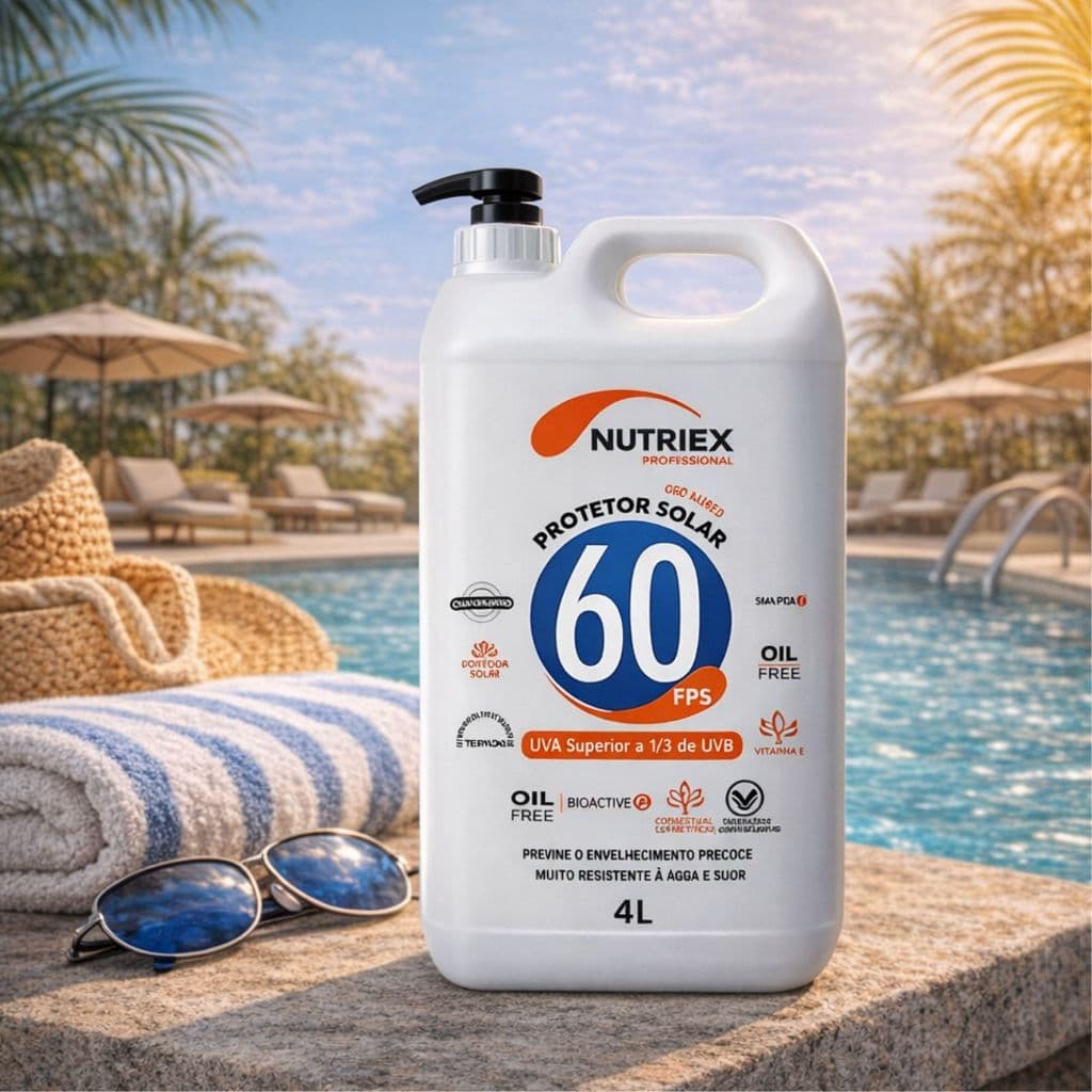 Protetor Solar Nutriex FPS 60 Profissional para Proteção contra Raios Solares Creme Solar 4L Facial Corporal
