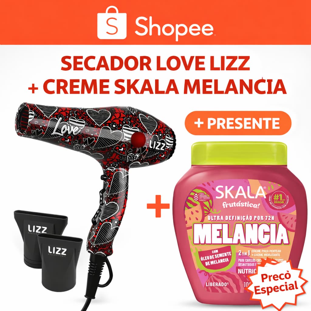 Secador Ionic 3800 Love (2150W) 127V 110V – Lizz Pro, Secador Profissional Cabelos + Presente Creme Kg Skala